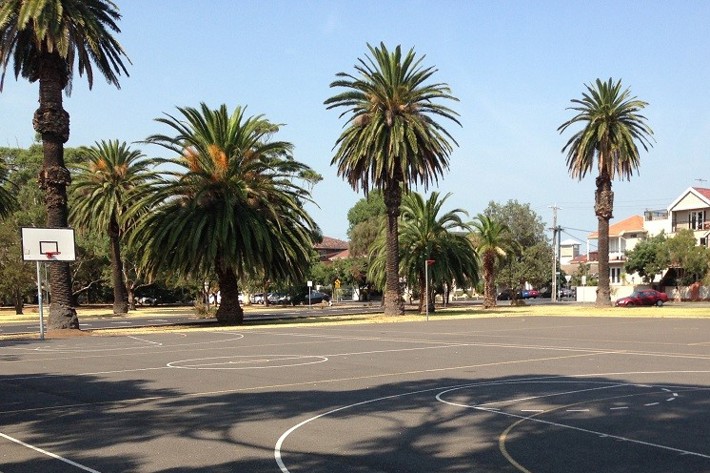 Outdoor basketball courts at RF Julier Reserve