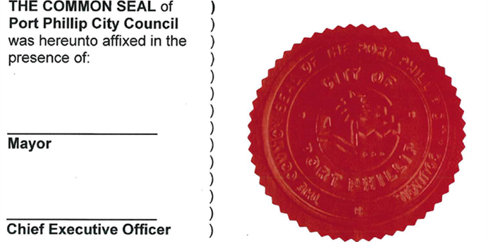 Template example of the Seal of the City of Port Phillip