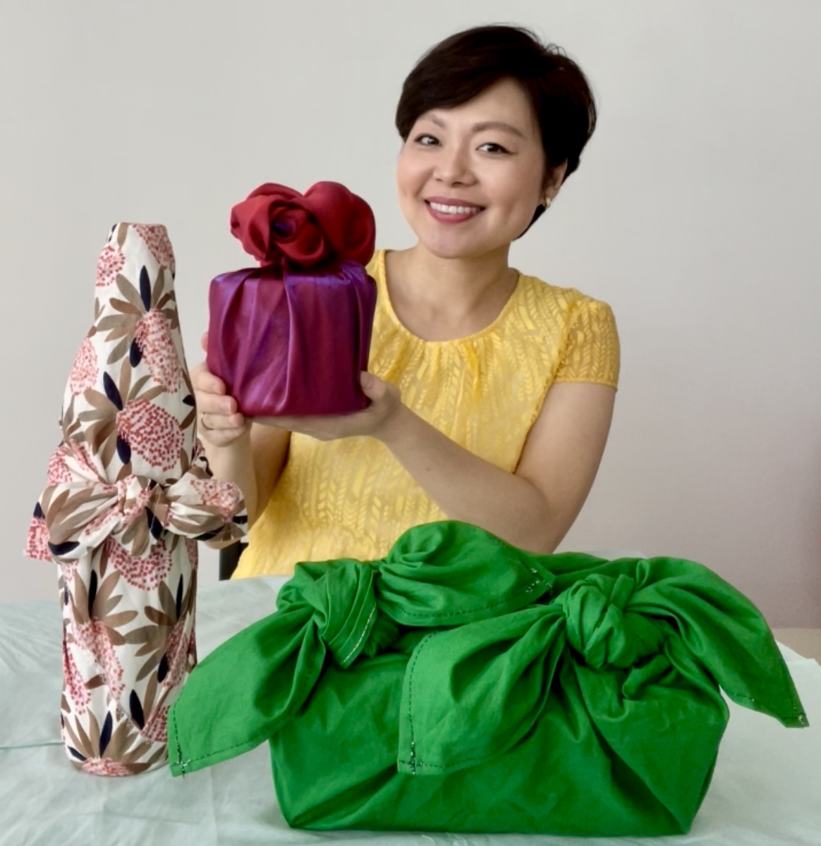 Presents Wrapped in Fabric and Decorated Dried Flowers. Traditional Japanese  Gift Wrapping Furoshiki Style Stock Image - Image of friendly, material:  250009061
