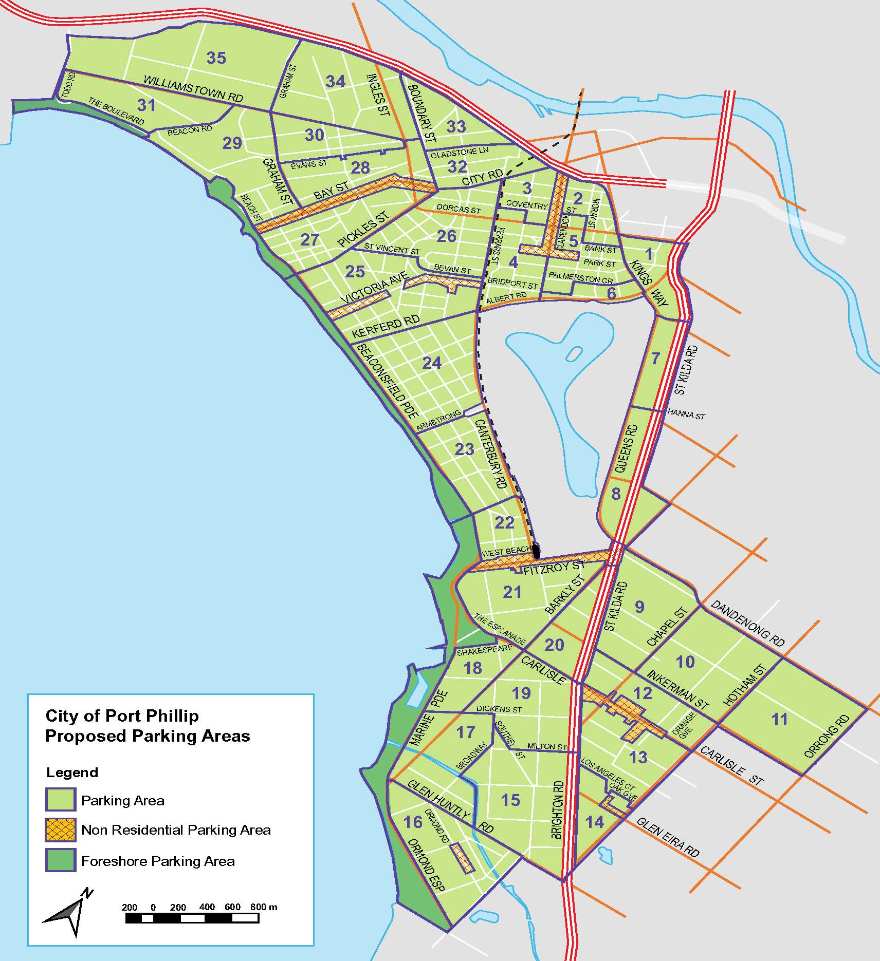 Parking permit areas City of Port Phillip