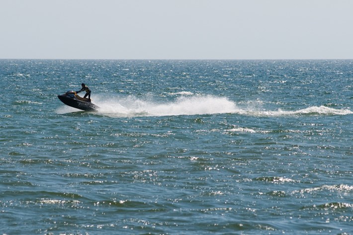 Jetski being driven on Port Phillip Bay